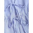 thumbnail image 5 of Women'S Summer Two-Piece Suit Striped Print Sleeveless Lace-Up Vest Tank Top Pants Beach Holiday Set Blue S, 5 of 8