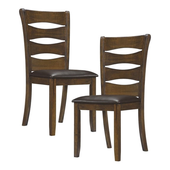 Lexicon Darla 19.5" Transitional Wood Dining Room Side Chair in Brown (Set of 2)