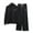 Black, variant on Giftesty Womens Two Piece Homewear Outfits Women's High Collar Long Sleeved Pants Thin Velvet For Going Out Oversized Loose Wide Leg Pants Home Clothing Set