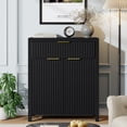 thumbnail image 2 of Laintene Sideboard Storage Cabinet, Fluted Buffet Cabinet with Adjustable Shelf and Drawer for Dining Living Room, Entryway, Black Set of 2, 2 of 8