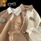 thumbnail image 5 of Sudadera con cuello vuelto para mujer, estilo waffle, otoño 2023, nueva prenda holgada de manga larga, estilo preppy, Y2k, 5 of 5
