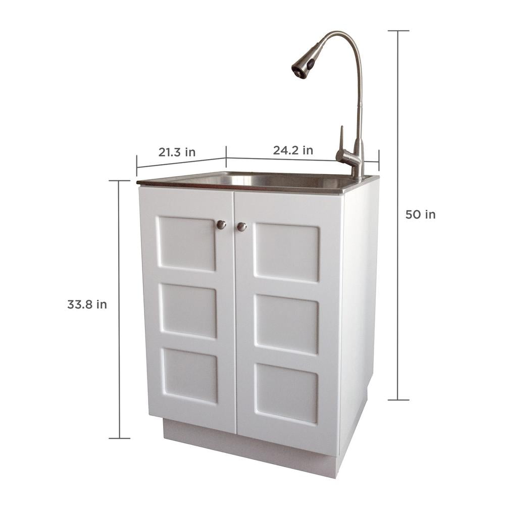 presenza All-in-One 26 in. x 23 in. x 31 in. Stainless Steel Laundry/Utility Sink and Cabinet
