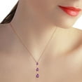 thumbnail image 3 of Galaxy Gold 14K Solid Gold Natural Amethyst Necklace for Women - Rose Gold Fine Jewelry, 3 of 3