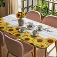 thumbnail image 3 of Sunflower Table Cloths for 6 Foot Rectangle Tables, Yellow Summer Botanical Farmhouse Floral Wooden Patio Waterproof Elastic Fitted Tablecloths, Washable Rectangular Table Cover for Camping, 3 of 8
