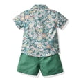 thumbnail image 3 of TUOBARR Set Clothes for Toddler Boy,Baby Boys Gentleman Bow Tie Floral Printed T-Shirt Tops+Shorts Outfits Green 100, 3 of 5