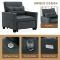 thumbnail image 5 of Aukfa Futon Convertible Sleeper Sofa Chair with USB Ports Cup Holders for Living Room, Dark Gray, 5 of 8