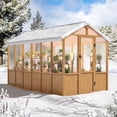 thumbnail image 6 of MUCHANT 6x12 FT Wooden Greenhouse for Outdoors, Walk-in Large Green House with Quick Setup Structure and Roof Vent for Garden Backyard, 6 of 7