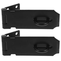 BESTOYARD 2Sets Sturdy Black Stainless Steel Door Hasp Latch with Padlock for Shed