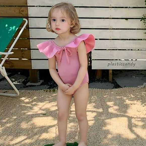 Baby Girls One Piece Swimming Bathing Suit Summer Girls Swimsuit Sleeveless Toddler Girl Bathing Suit 3-6 Months