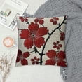 thumbnail image 2 of ONETECH Decorative Pillow Covers for Couch Red Branch Oriental Painting Plum Revival Blossom Floral Spring Beauty  China Chinese Decorative Square Pillow Covers for Couch, 2 of 5