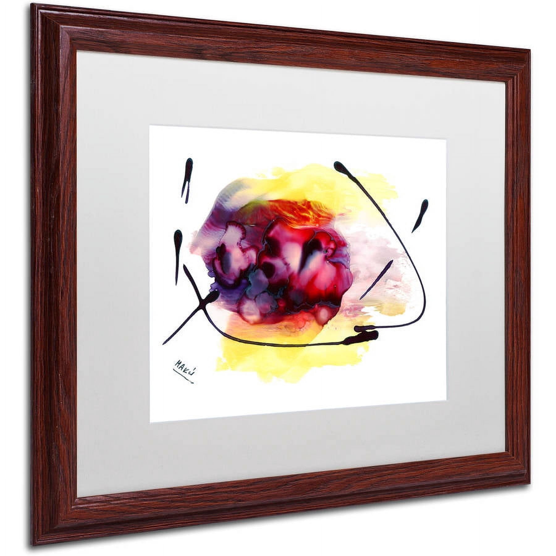 Trademark Fine Art "Abstract 06" Canvas Art by Mako, White Matte, Wood Frame