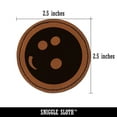 thumbnail image 2 of Bowling Ball 2.5" Faux Leather Round Engraved Iron-On Patch - Brown, 2 of 6