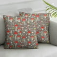 thumbnail image 2 of Heduofu Mushroom Throw Pillow Cushion Cover, Amanita Mushrooms Pattern with Polka Dotted Backdrop Cartoon Toadstool, Decorative Square Accent Pillow Case, 18" X 18", Taupe Cream Red White, 2 of 6