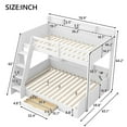 thumbnail image 2 of Harper & Bright Designs Twin over Full Bunk Bed with Storage, LED Lights & Charging Station, Wood Bunked Bed Beside Shelves for Bedroom, White, 2 of 17