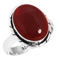 thumbnail image 1 of 925 Silver Ring For Women - Teens Red Garnet Quartz Stone Silver Ring Size 6 January Birthstone Simple Silver Ring Size 6 Gift For Mom On Easter 925 Gemstone Silver Jewelry, 1 of 5