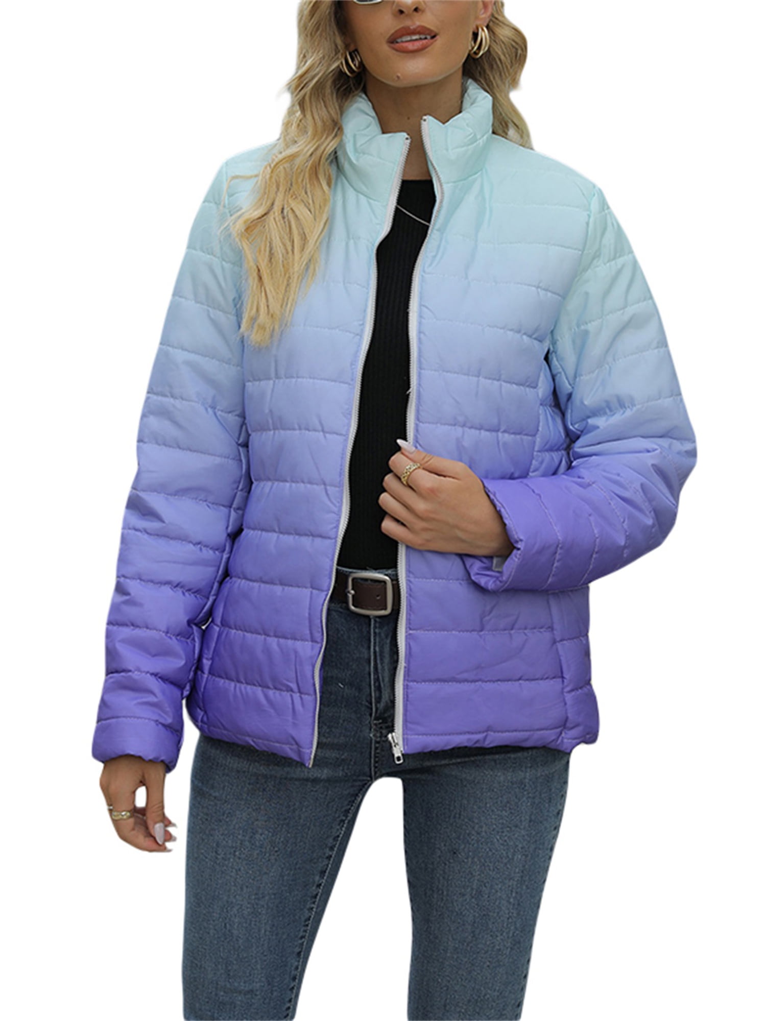 Women's Packable Down Puffer Jacket Coat Winter Long Sleeve Zip Up