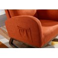 thumbnail image 5 of High Backrest Rocking Chair With Thick Padded Cushion and Side Pocket, Accent Glider Chair for Living Room, Bed Room, Office, Backyard, Front Porch, Outdoor Indoor Upholstered Fabric Chair, Orange, 5 of 9