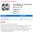 thumbnail image 2 of Rear Brake Rotor Set - Compatible with 1999 - 2003 Acura TL 2000 2001 2002, 2 of 2