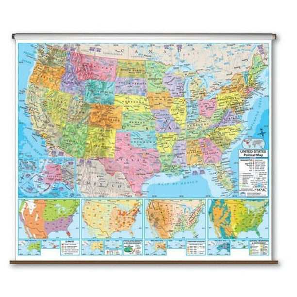 Map 27906 Universal US Advanced Political Wall Map - Panneau Arrière