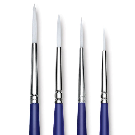 Blick Scholastic Wonder White Brush Set - Script, Short Handle, Set of 4