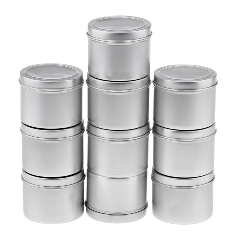 Aluminium Tins, 10 Pieces Round Aluminum Cans Screw Lid Metal Tins Jars  Empty Slip Slide Containers for DIY Candle Craft Jewelry Sorting Storage 