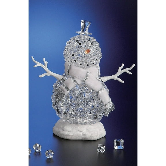 Icy Giftware LED Lighted Ice Cube Snowman Christmas Figurine Decoration - 12.5"