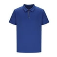 thumbnail image 3 of Men's Zipper Polo Shirt Short Sleeve Moisture Wicking Casual Golf Polo Shirt Quarter Zip Tops Solid Color Athletic, 3 of 5