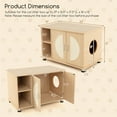 thumbnail image 3 of Demi Bonn 32" Wood Cat Litter Box Enclosure Furniture with Sisal Scratching Doors, Adjustable Metal Feet Cat Washroom Storage, Beige, 3 of 7