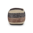 thumbnail image 3 of Steve Silver Jamal Square Handwoven Beige/ Brown/ Black Wool Pouf, 3 of 4