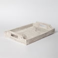 thumbnail image 3 of Handmade Rustic Rattan Serving Tray with Sturdy Handles - Boho Style Decorative Tabletop Tray for Home and Farmhouse, 3 of 4