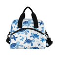 thumbnail image 2 of Meal Bag Large Capacity Handheld Lunch Bag Crossbody Insulated Bag for Office, Picnic, Travel Cute Turtles and Starfish, 2 of 6
