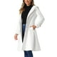 thumbnail image 4 of Abrigo con capucha y cinturón de una sola botonadura INSPIRE CHIC para mujeres, abrigo de invierno con bolsillos M blanco, 4 of 6