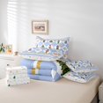 thumbnail image 5 of Manfei Dreamy Fairy Princess Bedding Comforter Set 7pcs for Teen, Blue Buffalo Checkered King Bedding Sets, Royal Nutcracker Guard Reversible Bed Sheets, Super Cozy Room Decor, 5 of 7