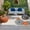 Orange, Blue, Beige, variant on Boho Orange Cream Outdoor Rug for Patio/Deck/Porch, Non-Slip Large Area Rug 5 x 8 Ft, Geometric Middle CentuContemporary Art Indoor Outdoor Rugs Washable Area Rugs, Camping Rug Carpet Runner