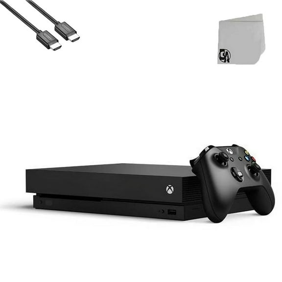 Pre-Owned Microsoft Xbox One X 1TB, 4K Ultra HD Black Console with HDMI Cable BOLT AXTION Bundle ( )