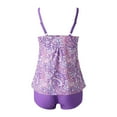 thumbnail image 4 of Alkepwun Tankini Swimsuits for Women 2025 Two Piece Bathing Suits Tummy Control Swimwear Flowy Boho Floral Swim Tank Top with Boyshorts, 4 of 7