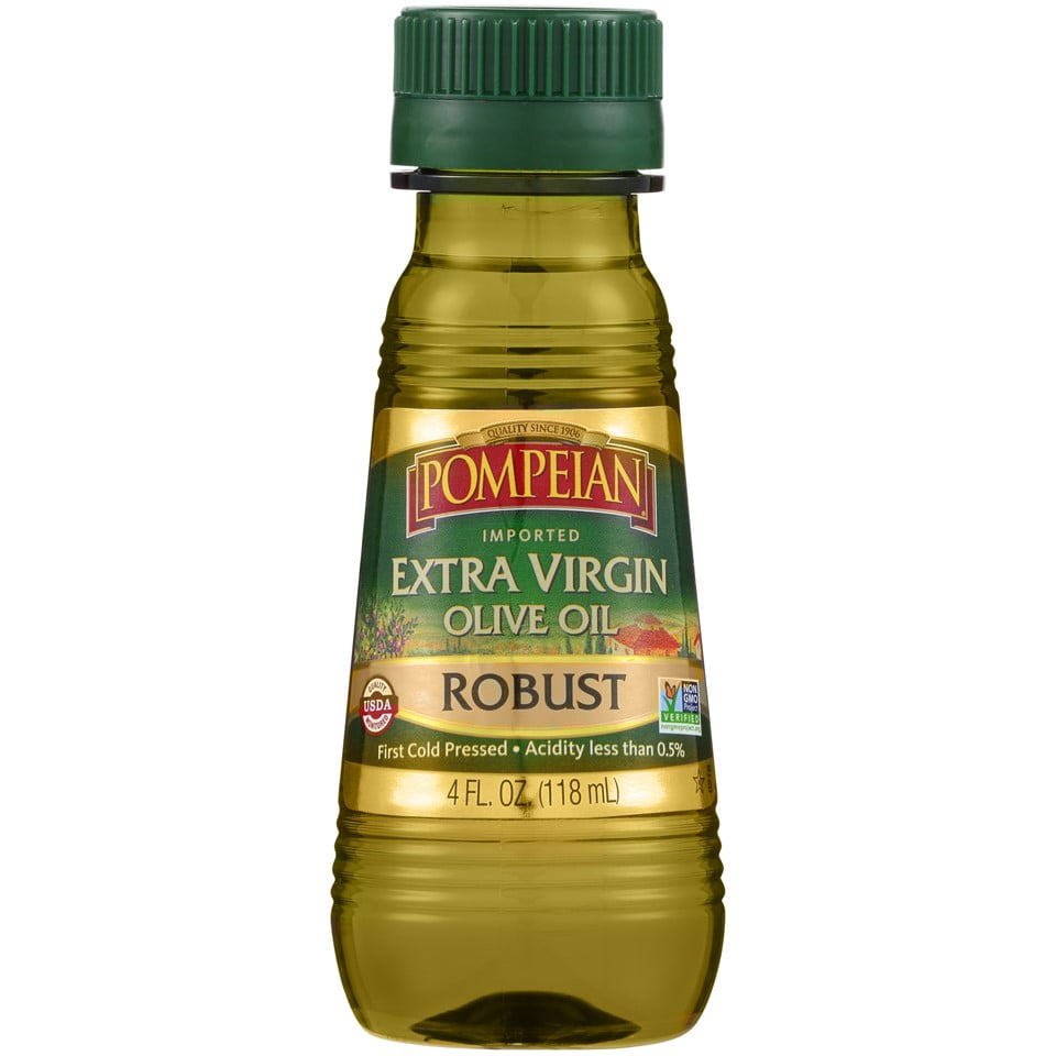 Pompeian Imported First Cold Pressed Extra Virgin Olive Oil, Robust, 4 Fl Oz