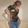 thumbnail image 3 of Fotbe Adorable Otter Pair Hug Body de Mujer con Cuello Redondo y Mangas Cortas, Sin Mangas Ajustado, Suave, Cómodo y Básico-Small, 3 of 7