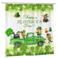 thumbnail image 2 of JOOCAR St. Patrick's Day Shower Curtain, Green Clover Shamrock Shower Curtain Golden Coins Leaf Cloth Bath Curtains Irish Gnome Elf Shower Curtain Spring Holiday Shower Curtain Set with Hooks 72X72IN, 2 of 7