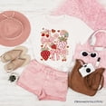 thumbnail image 6 of Boho Strawberry Coquette T-Shirt, Cute Bow and Floral White and Natural Tee for Sweet and Stylish Women, 6 of 8
