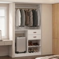 thumbnail image 2 of Homieasy Freestanding Closet System with Suitcase Storage, 40'' Closet Organizer System with 2 Wood Drawers and Hanging Rod, White, 2 of 7
