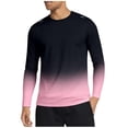 thumbnail image 2 of DPTALR Men's Gradient Printed Outdoor Climbing Running Round Neck Short Sleeve Casual Shirt,Pink,Big and Tall Men M, 2 of 5