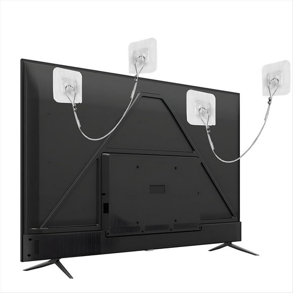 6 Correas de Seguridad Ajustables para TV de 42 Pulgadas: Anclajes para Muebles Sin Taladro para Bebés y Antivuelco.