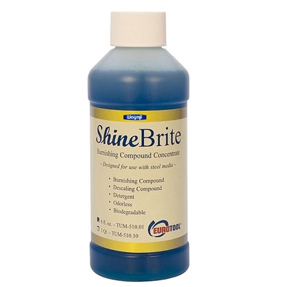 Shinebrite Jewelry Burnishing Compound Liquid Steel Shot Cleaner 8 oz