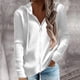 thumbnail image 3 of Rib Knit Manga Larga Sudaderas Con Capucha Mujeres Sueltas Casual Color Puro Zip Up Cordón Cardigan Suéter Outwear Abrigo Blanco XL, 3 of 6