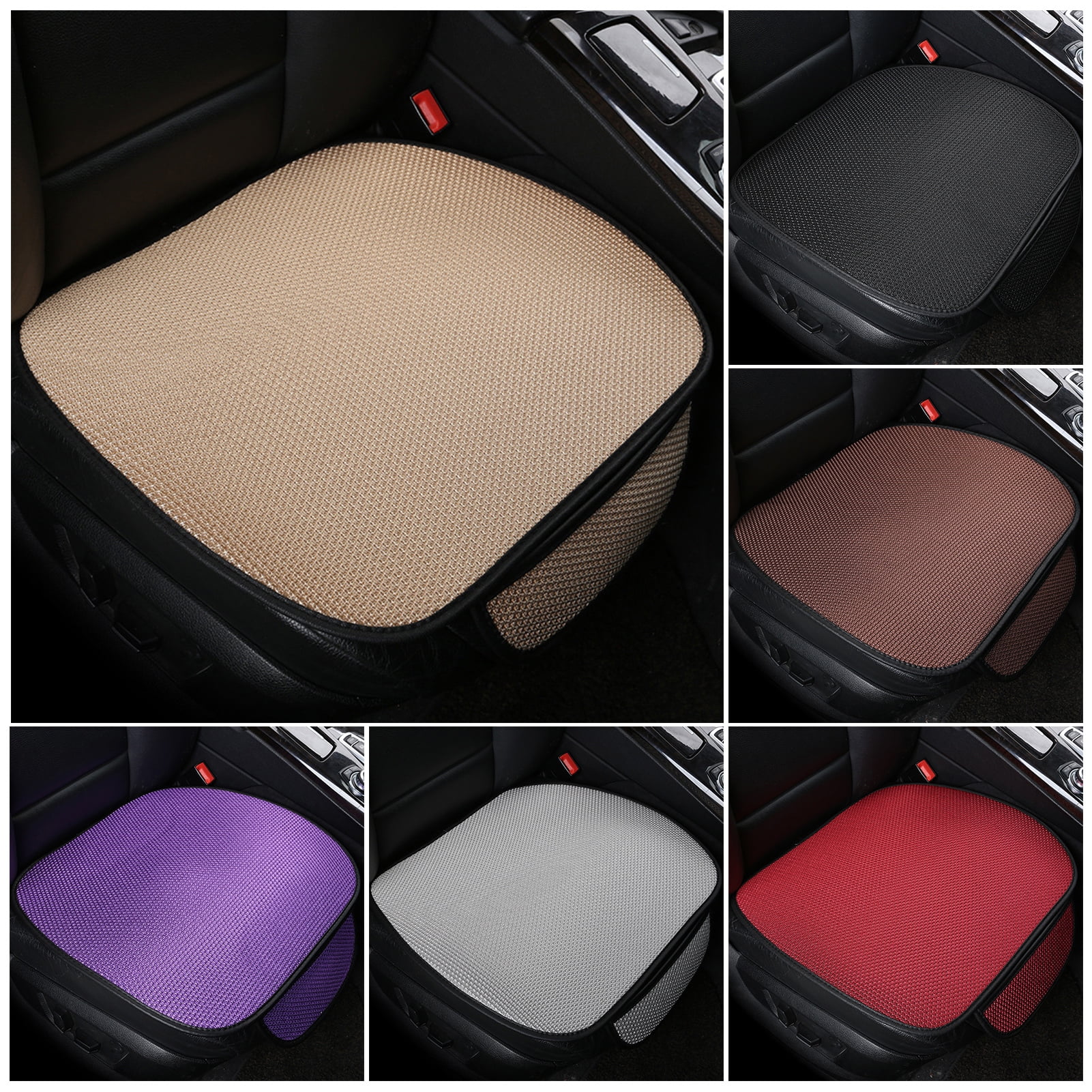 Xinhuadsh Car Seat Cushion Comfortable Soft with Pocket Ice Silk Summer