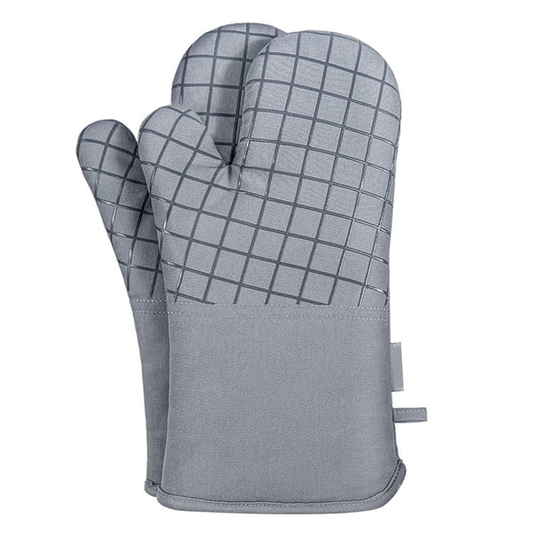 Inteprter guantes de cocina de silicona para microondas, juego de soporte para ollas, manoplas para horno, guantes de barbacoa resistentes al calor de Herramientas y accesorios para hornear Gris Inteprter HA003893-03