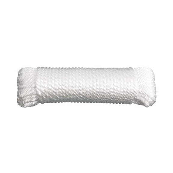 Koch Solid Braided Nylon Rope - 1/4 in x 50 ft, White