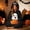 Black, variant on Halloween Pumpkin Onesie Pajamas for Adults, Festive Jack-O-Lantern One-Piece Plush Holiday Couple Matching Outfits Pumpkin Suit Cozy Hooded