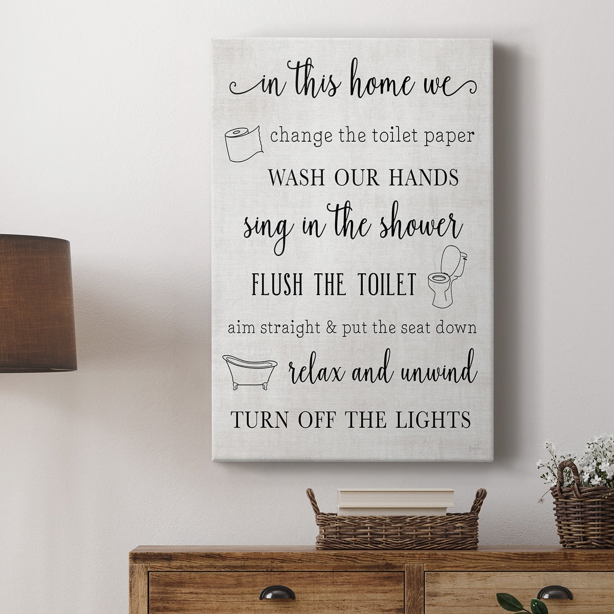 In This Bathroom Premium Gallery Wrapped Canvas - Ready to Hang